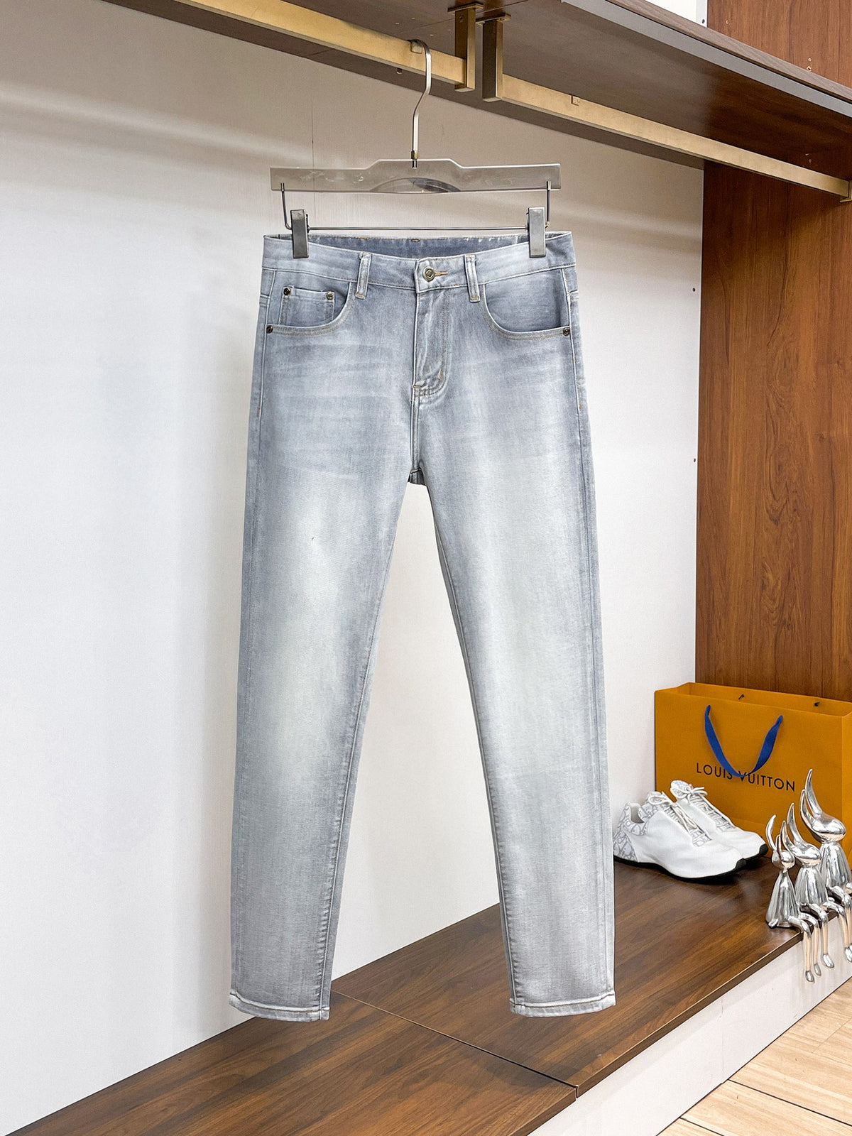 Moncler Slim‑Fit Washed Denim Jeans