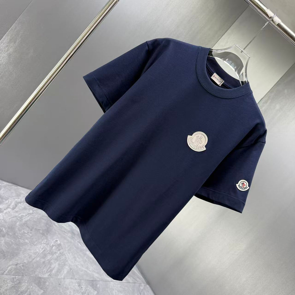 Moncler Tonal 3D Badge T-Shirt Navy