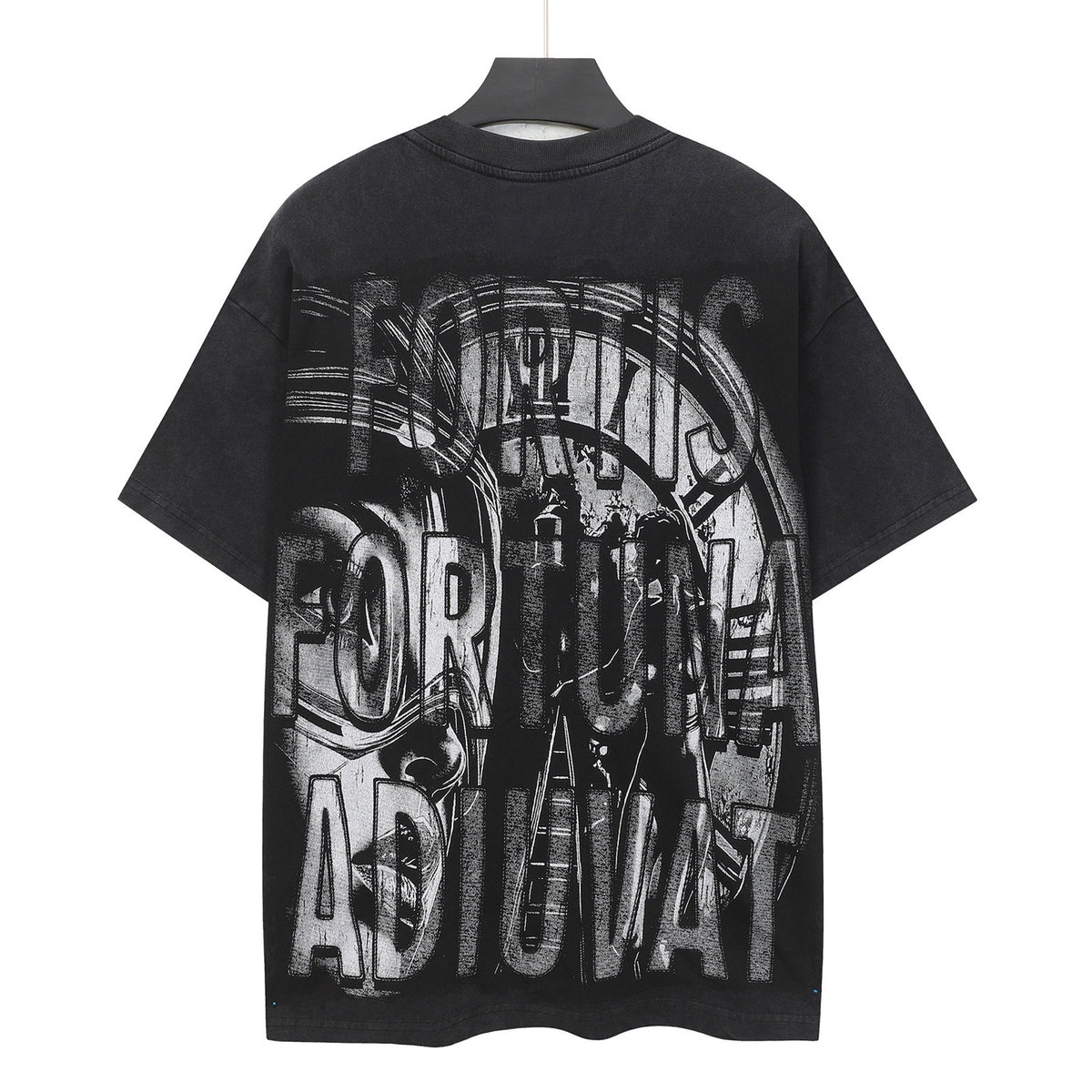 Godspeed Astronaut Time Clock Vintage Short‑Sleeve Tee (Washed Black)