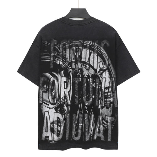 Godspeed Astronaut Time Clock Vintage Short‑Sleeve Tee (Washed Black)