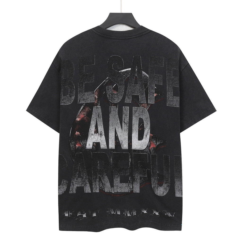 Godspeed Hollywood Pray For Los‑Angeles Vintage Short‑Sleeve Tee (Washed Black)