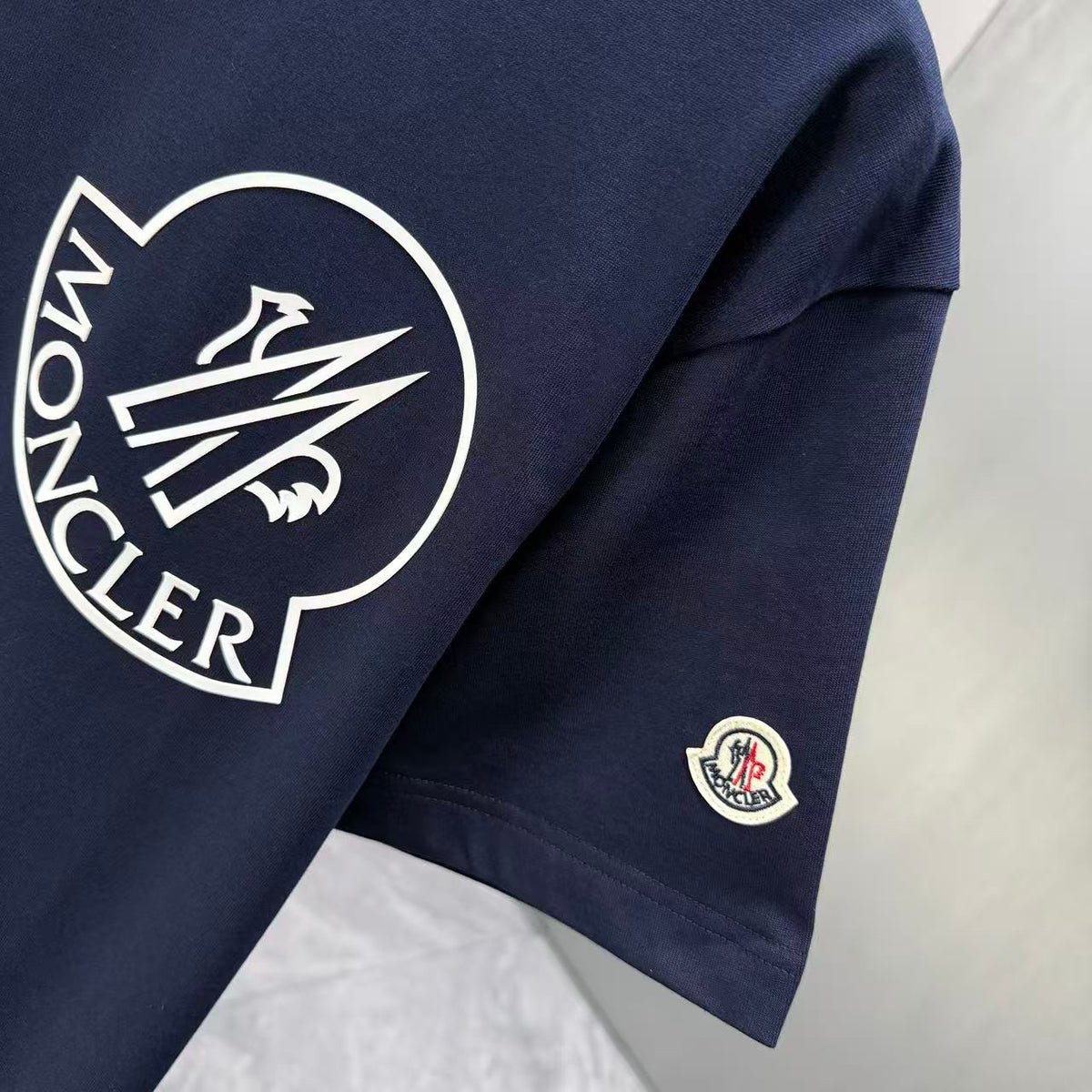 Moncler Oversized Circle Logo T-Shirt Navy