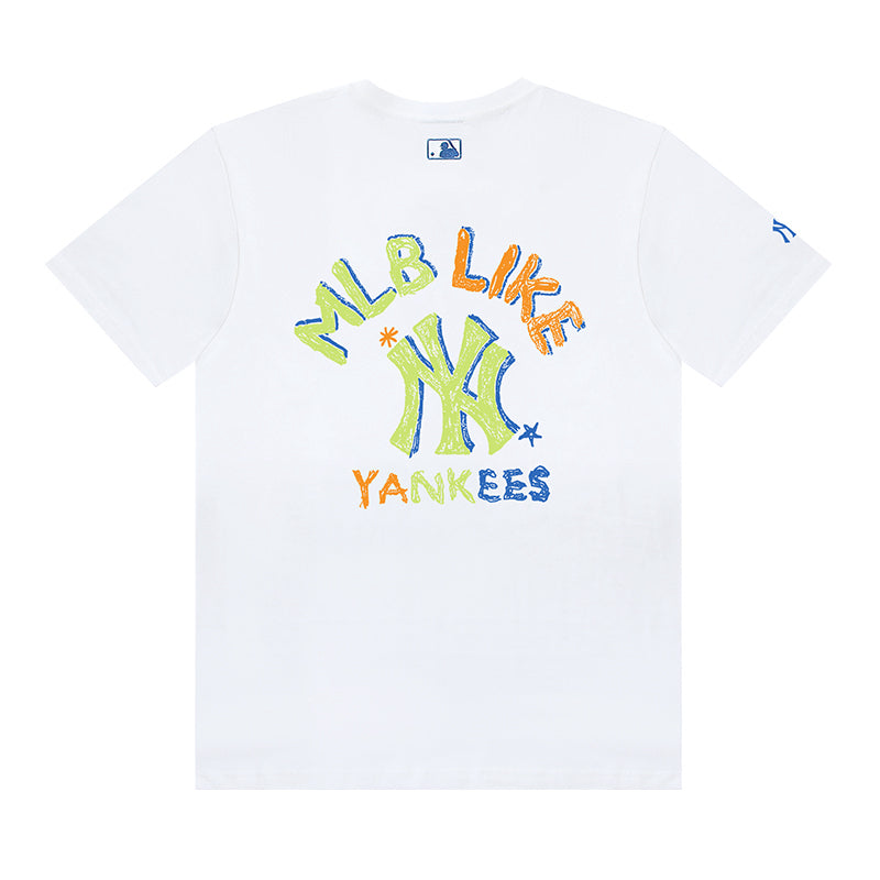 MLB Multicolor Letter Graphic Cotton Short‑Sleeve T‑Shirt