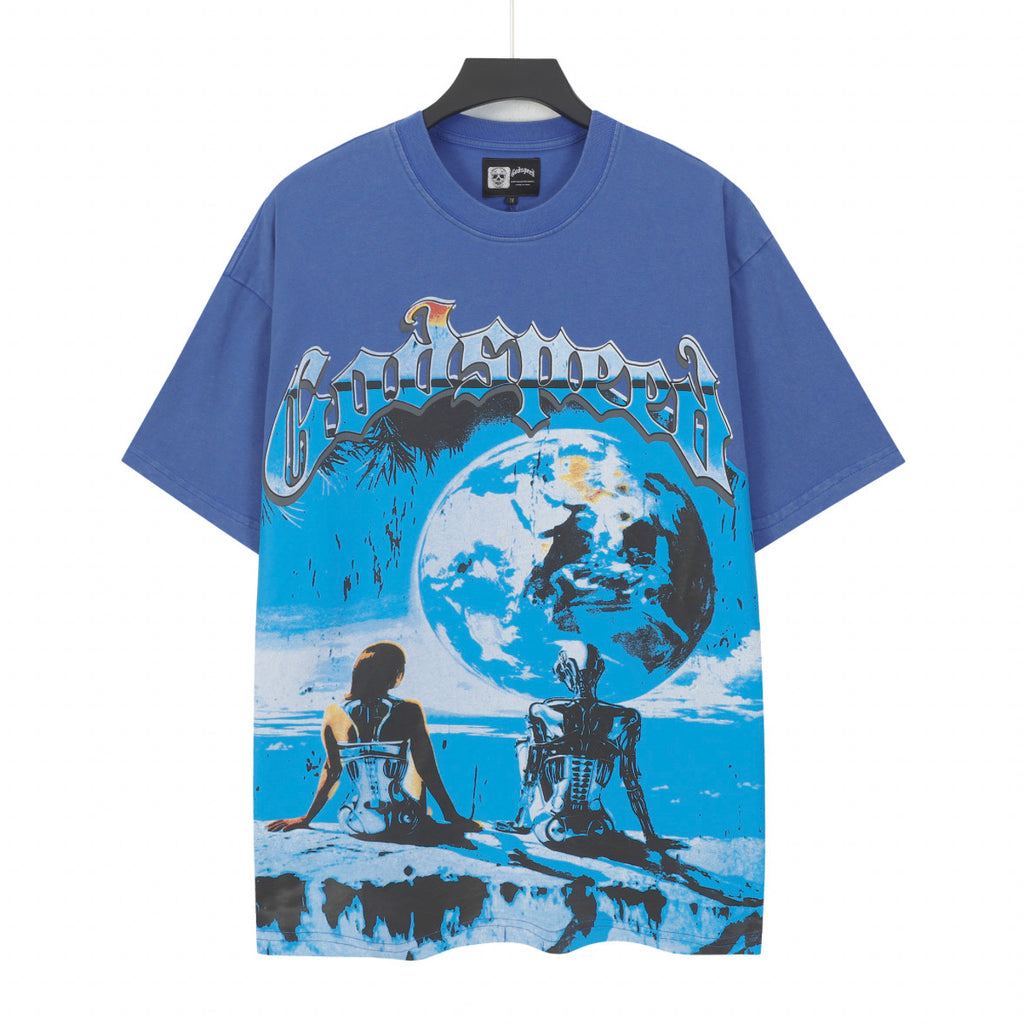 Godspeed Artificial Love Short Sleeve Tee (Washed Blue)