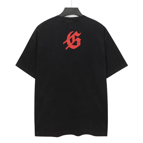 Godspeed Beach Skeleton Couple Vacation Short‑Sleeve Tee (Washed Black)