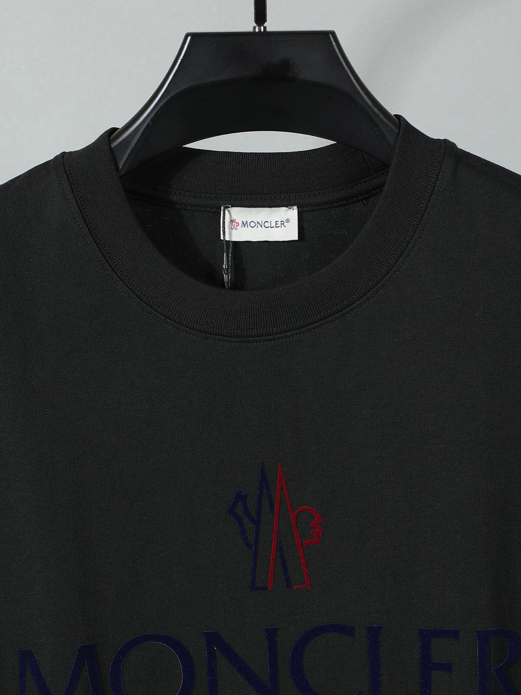 Moncler Wordmark Logo Graphic Tee Black