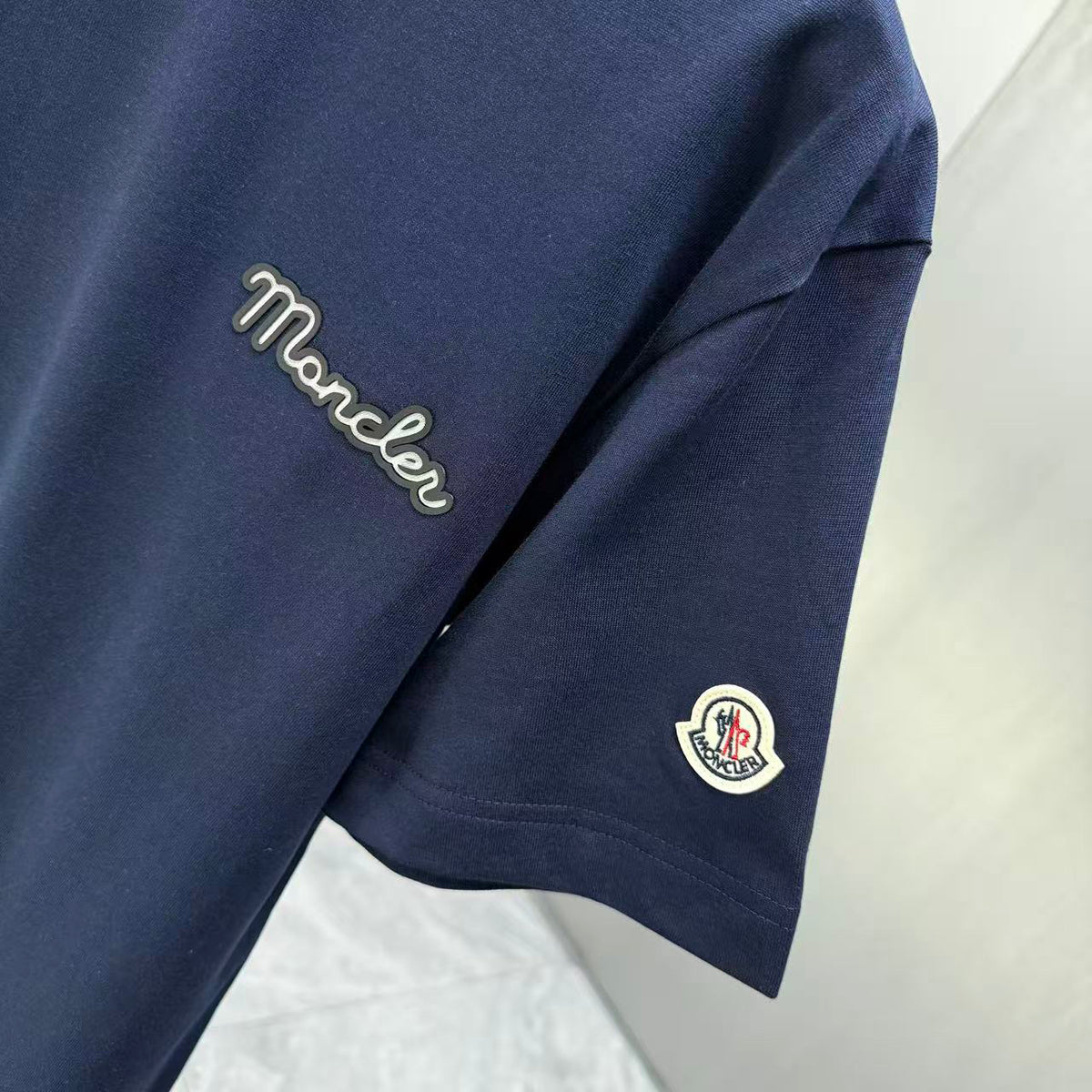Moncler Script Logo T-Shirt Navy