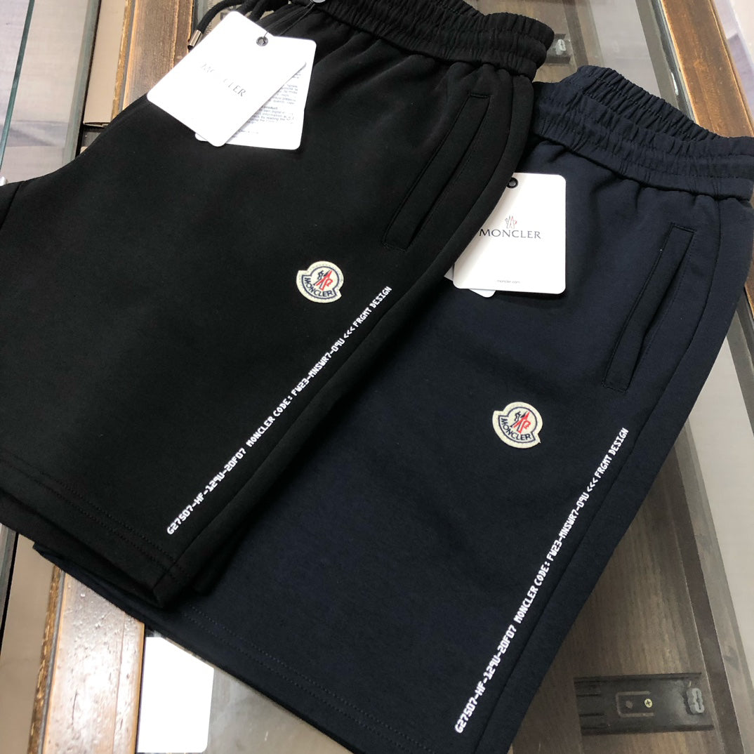Moncler All-Black Badge Knit Shorts