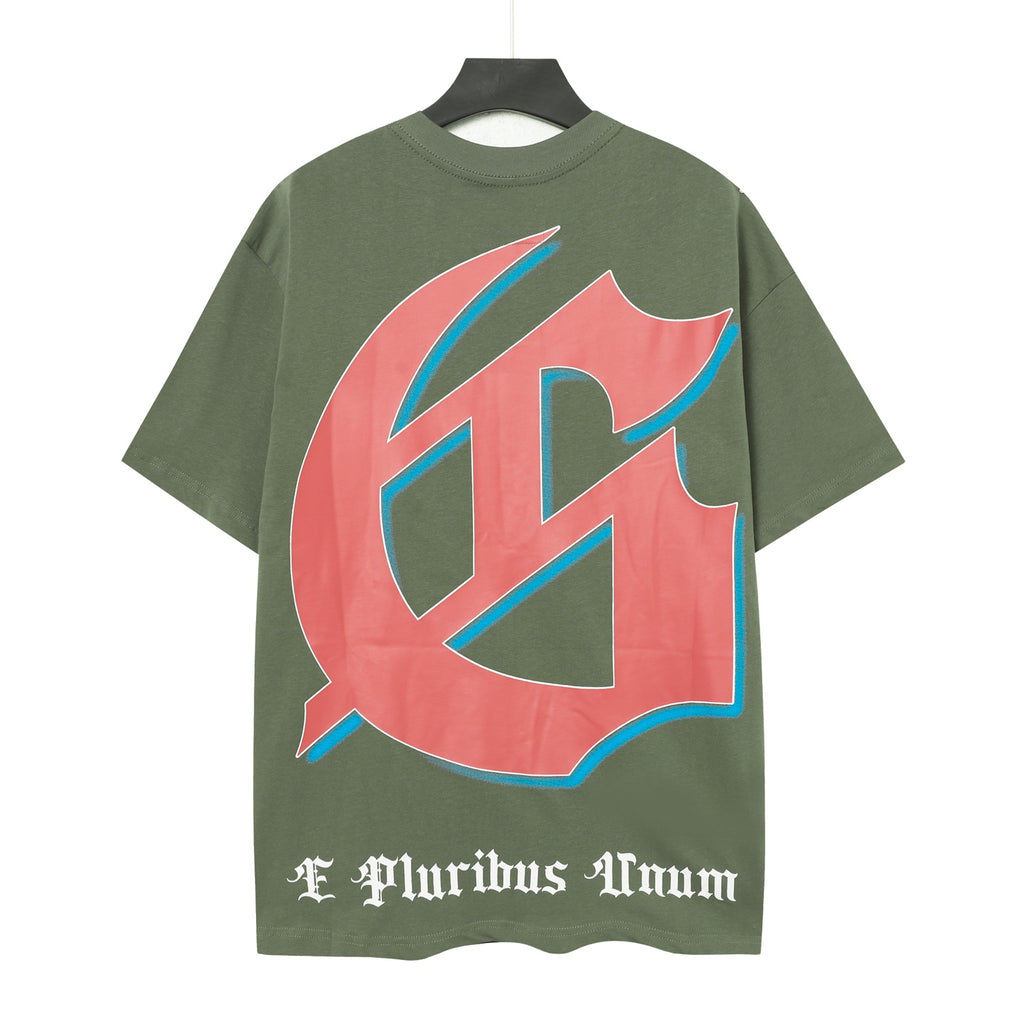 Godspeed Skeletons Playing Chess Space Short Sleeve Tee (Olive Green)