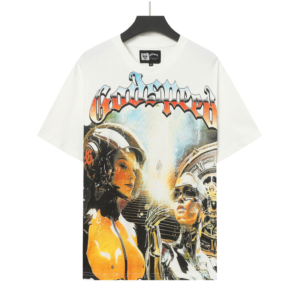 Godspeed Sci‑Fi Robot "Out Of Many, One" Double‑Sided Graphic T‑Shirt