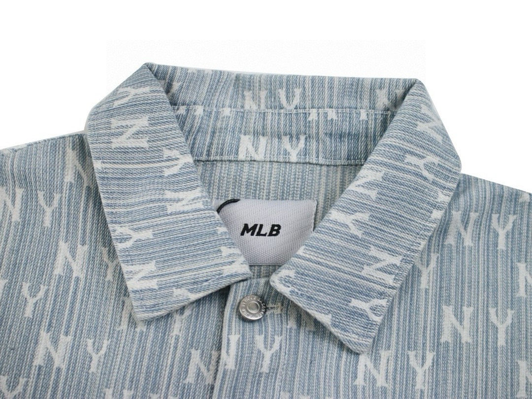 NY Yankees All-Over Monogram Jacquard Woven Shirt