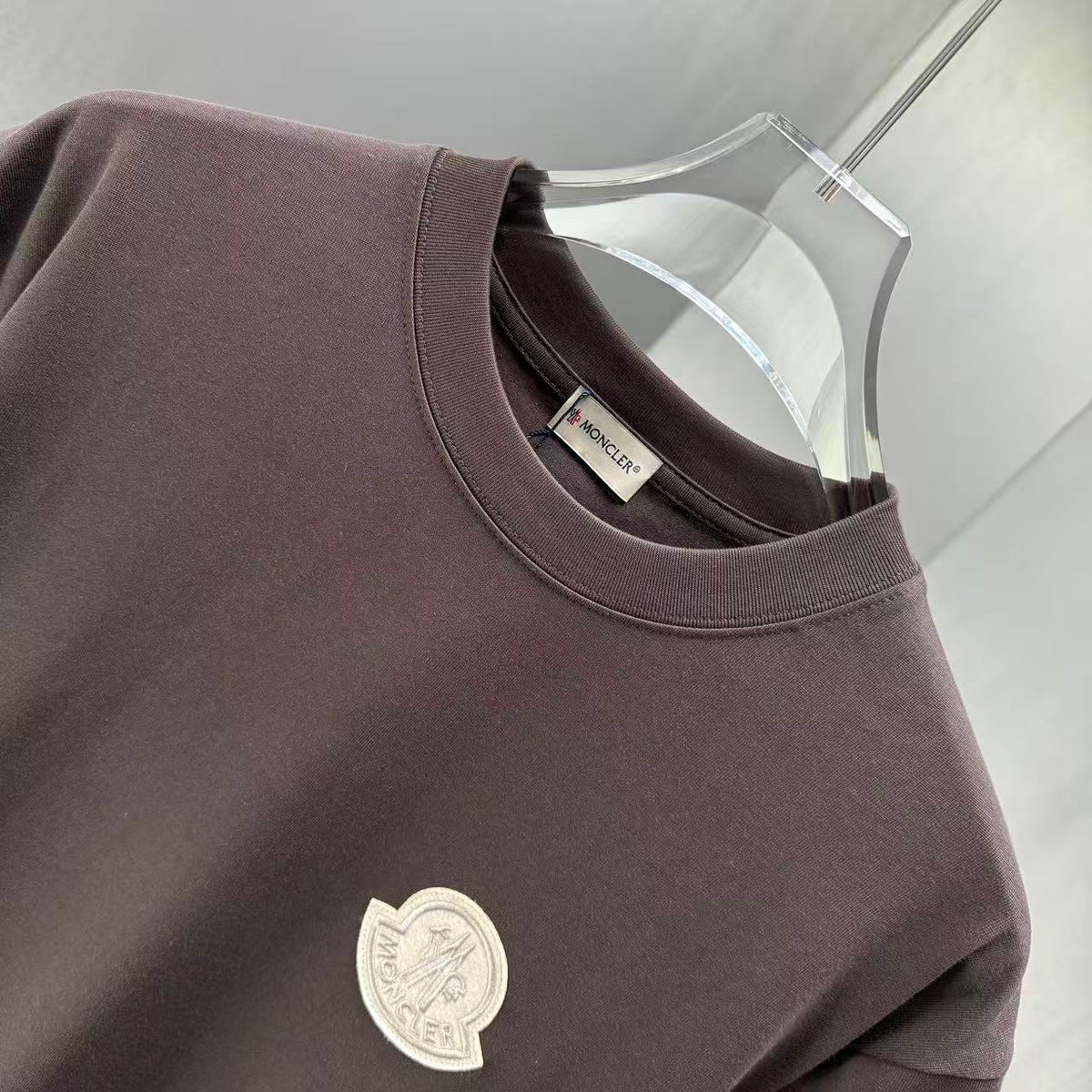 Moncler Tonal 3D Badge T-Shirt Dark Brown