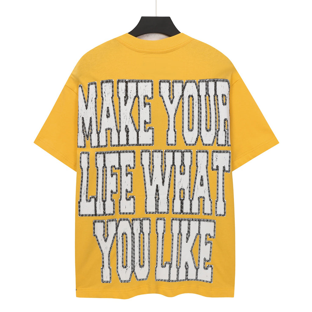 Godspeed Graffiti Wall Skeleton Short Sleeve Tee (Mustard Yellow)