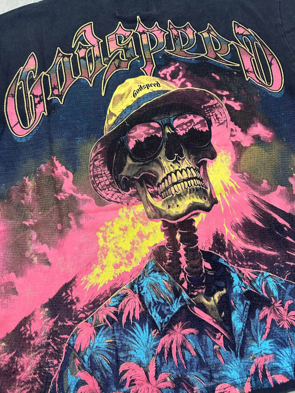 Godspeed Volcano Skull Tropical Washed Graphic Tee