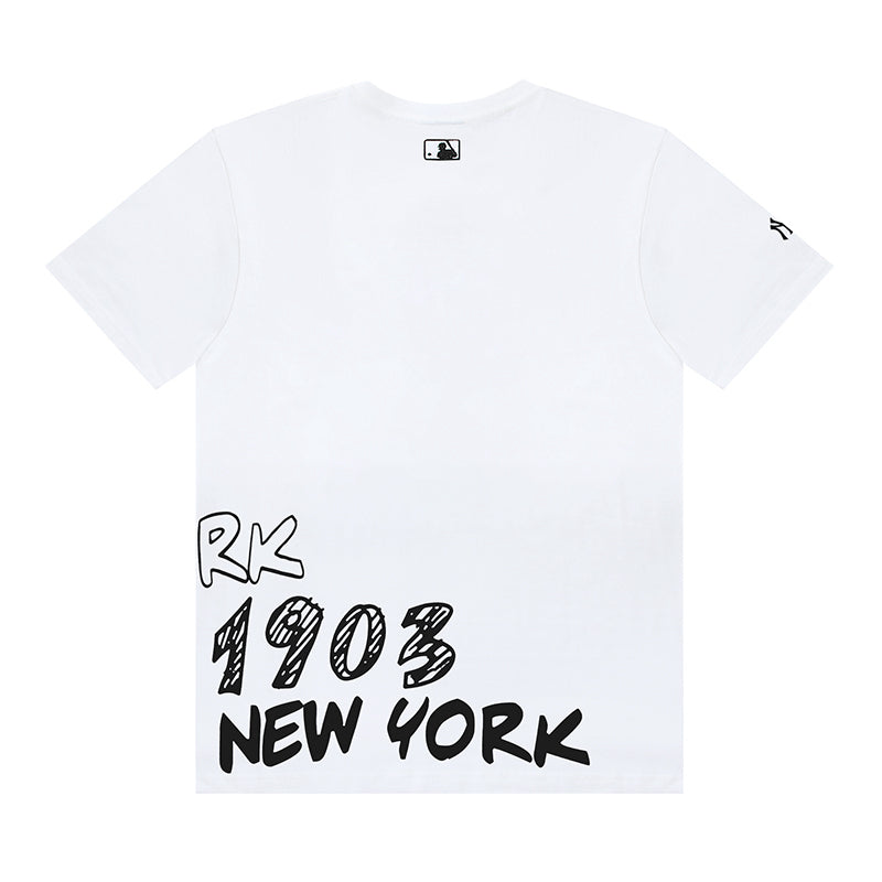 MLB New York Graffiti Text Cotton Short‑Sleeve T‑Shirt