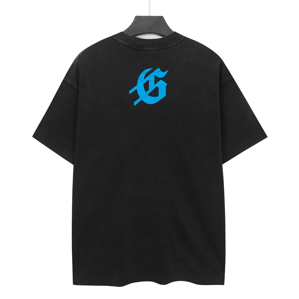 Godspeed Wild West Three Skeleton Cowboy Riders Short‑Sleeve Tee (Washed Black)