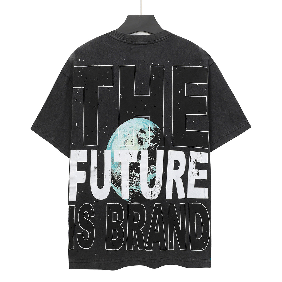 Godspeed Moon Landing Astronauts Vintage Wash Short‑Sleeve Tee (Washed Black)
