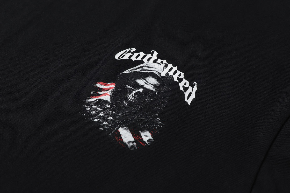 Godspeed Grim Reaper American Flag Vintage Graphic Tee