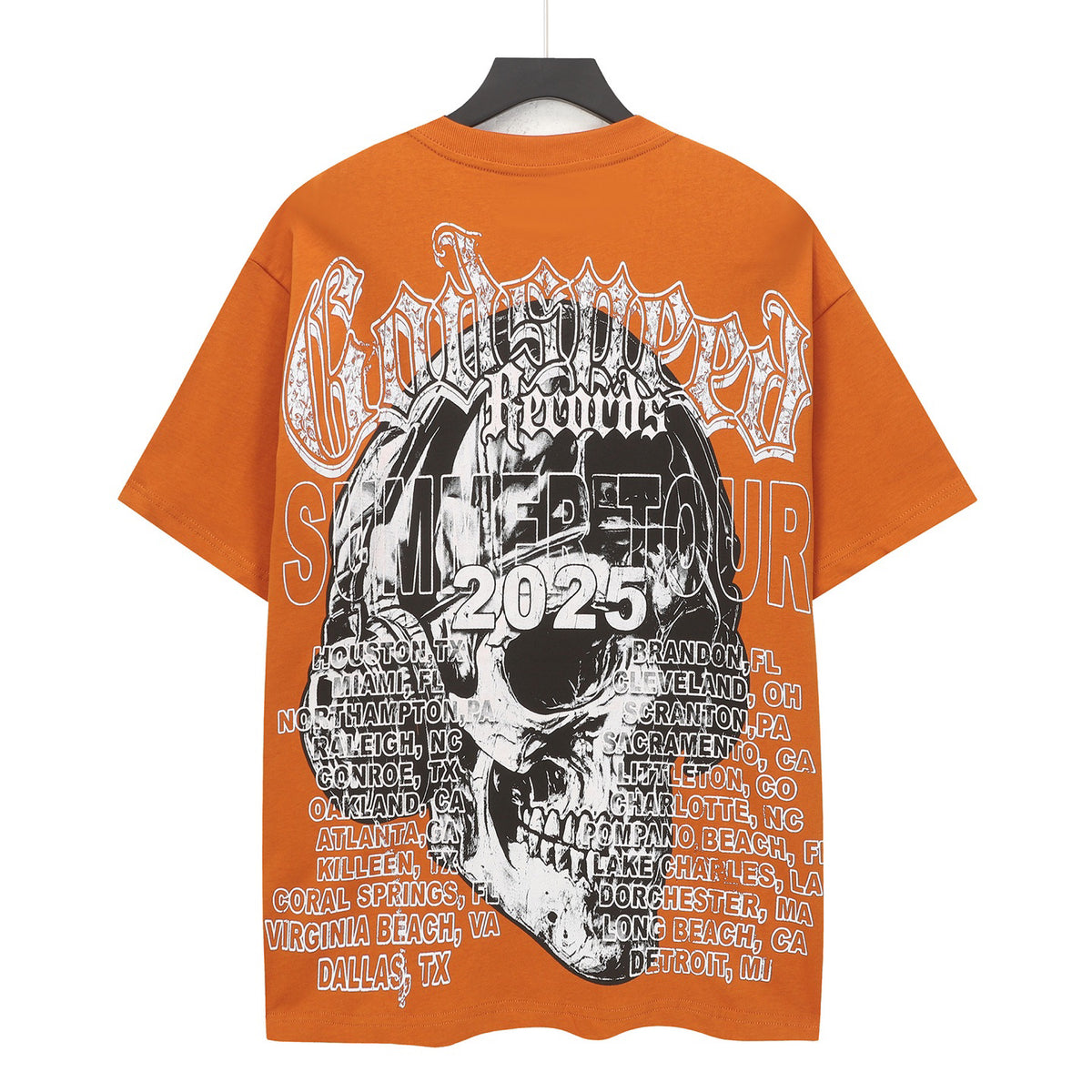 Godspeed Records Headphone Skull Short Sleeve Tee (Rust Orange)