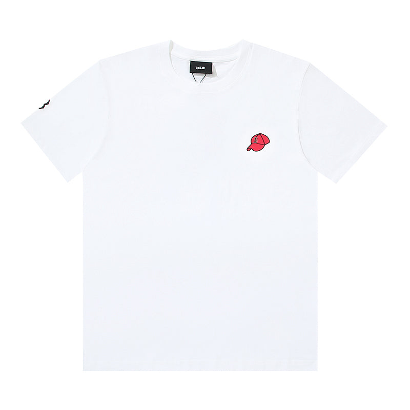 MLB Floral Cap Graphic Cotton Crew‑Neck Short‑Sleeve T‑Shirt