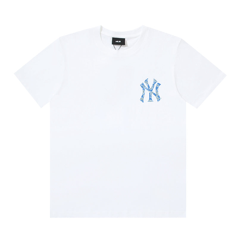 MLB Paisley‑Fill Big Logo Cotton Crew‑Neck Short‑Sleeve T‑Shirt