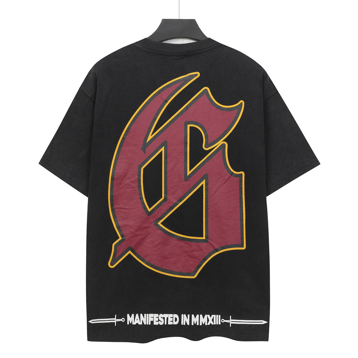 Godspeed Football Skeleton Vintage Short‑Sleeve Tee (Washed Black)