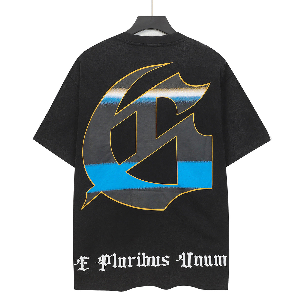 Godspeed Blue Space Robot Vintage Short‑Sleeve Tee (Washed Black)