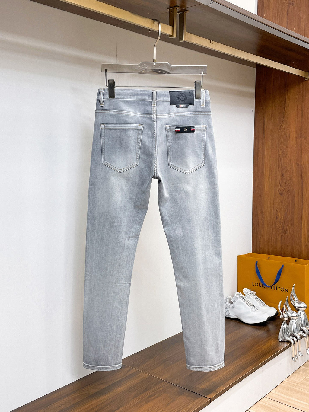 Moncler Slim‑Fit Washed Denim Jeans