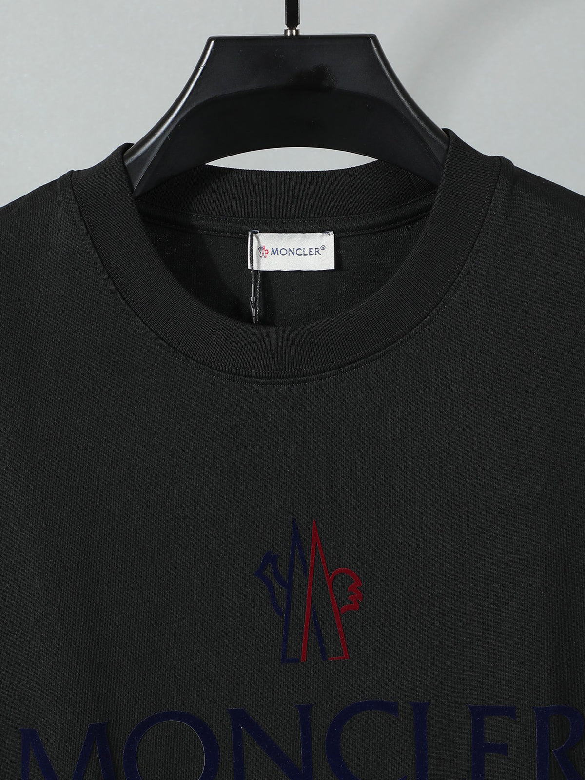 Moncler Wordmark Logo Graphic Tee Black