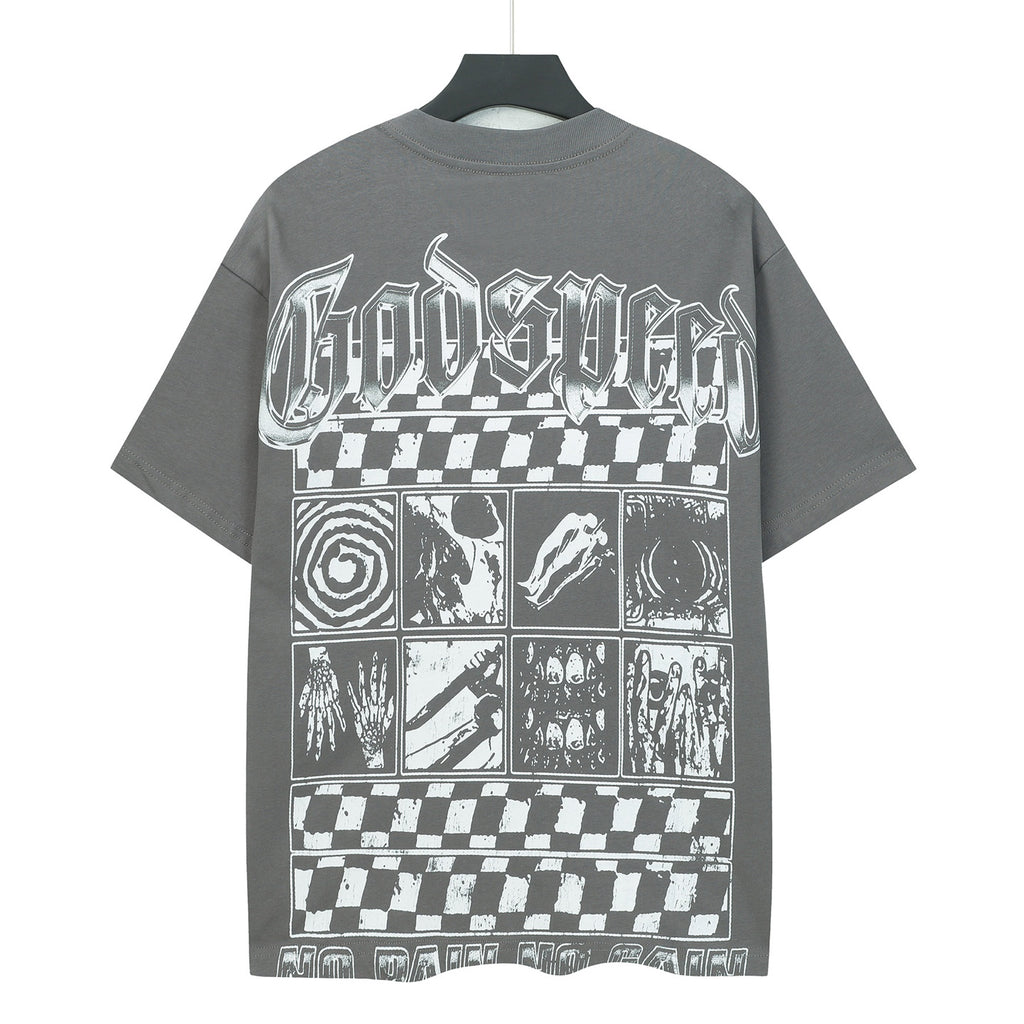 Godspeed Mechanic Skeleton Biker Short Sleeve Tee (Charcoal Grey)