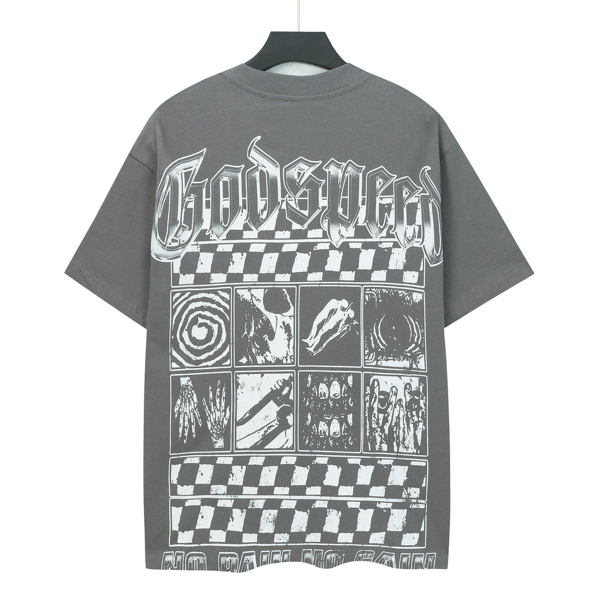 Godspeed Mechanic Skeleton Biker Short Sleeve Tee (Charcoal Grey)