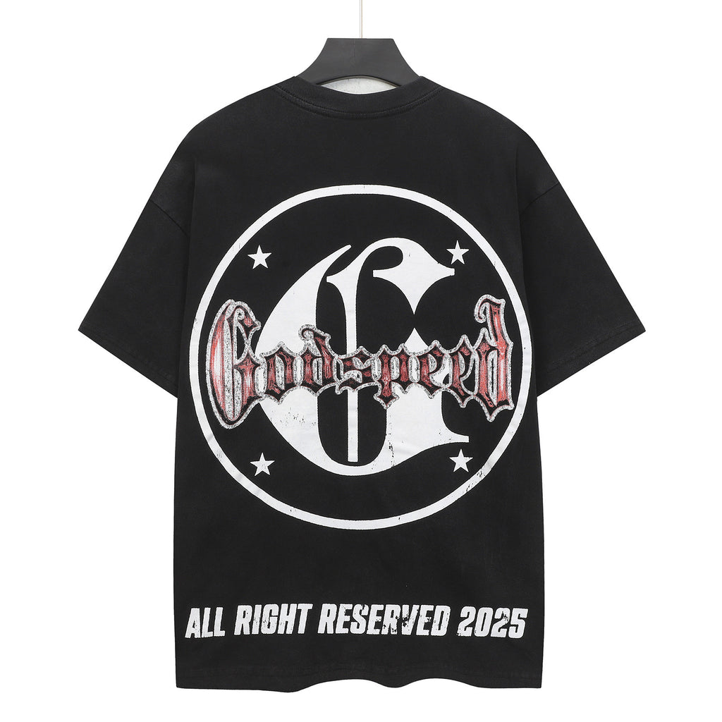 Godspeed Grim Reaper Graffiti Alley Vintage Short‑Sleeve Tee (Washed Black)