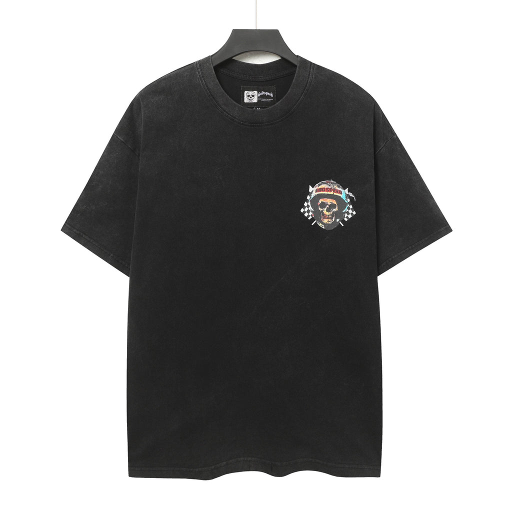 Godspeed Racer Skull Vintage Washed Graphic Tee