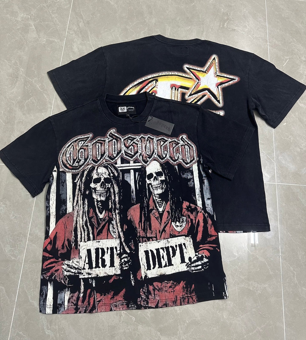 Godspeed Art Dept Mugshot Short Sleeve Tee (Washed Black)