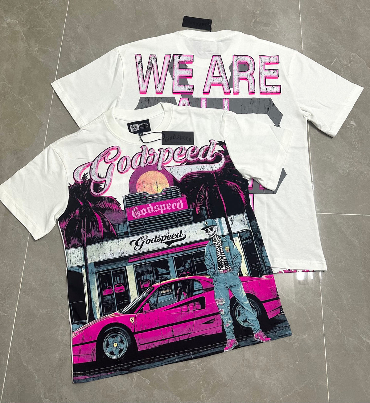 Godspeed Miami Drive‑In Short Sleeve Tee (Vintage White)