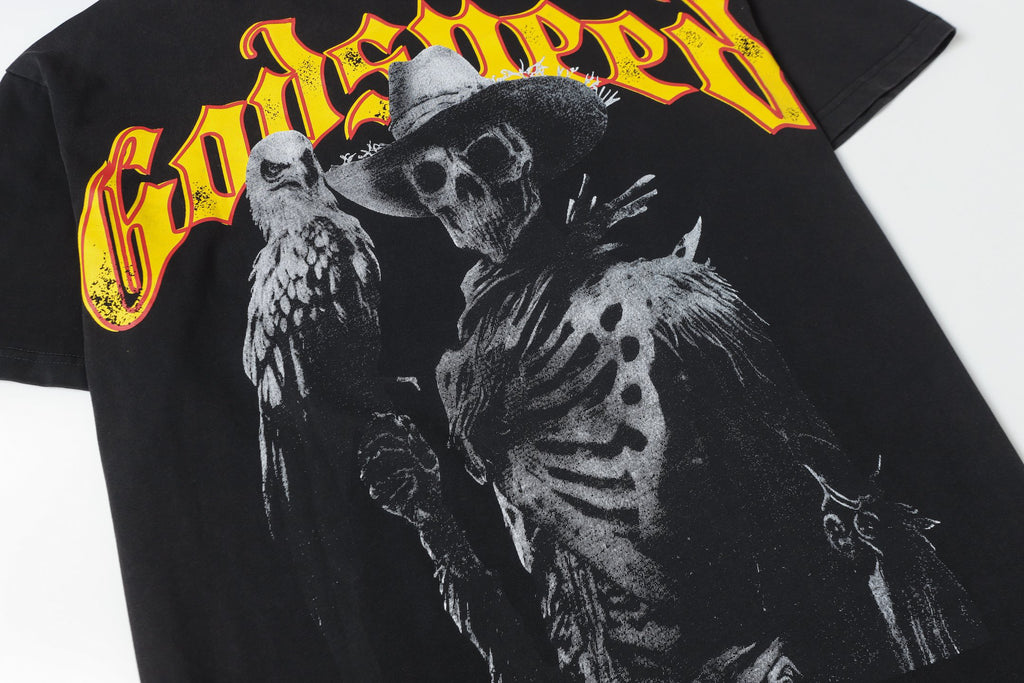 Godspeed Outlaw Cowboy Skull Eagle Vintage Graphic Tee
