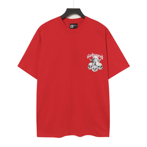 Godspeed Cherub Skull Red Vintage Graphic Tee