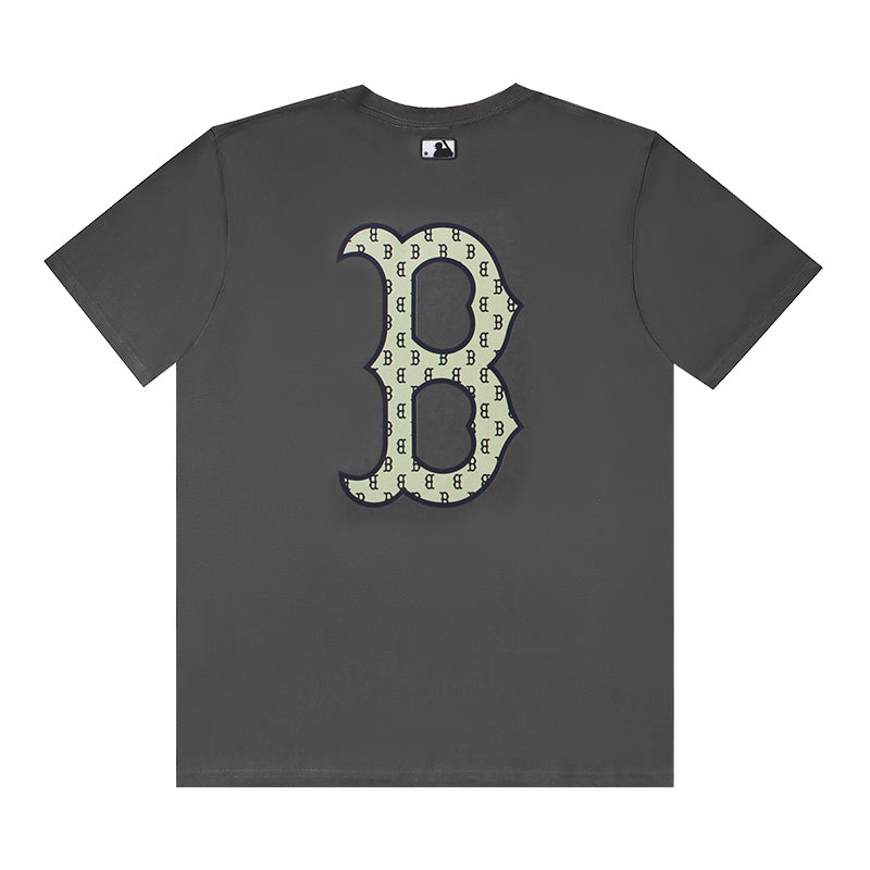 MLB Monogram‑Pattern Big Logo Cotton Crew‑Neck Short‑Sleeve T‑Shirt