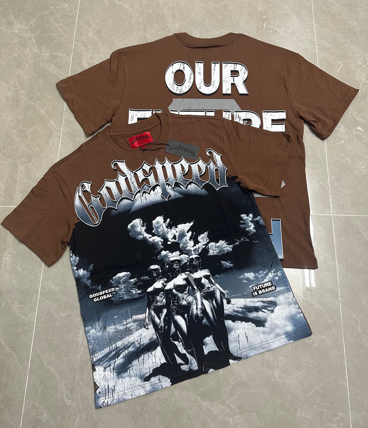 Godspeed Global Futuristic Women Short Sleeve Tee (Chocolate Brown)