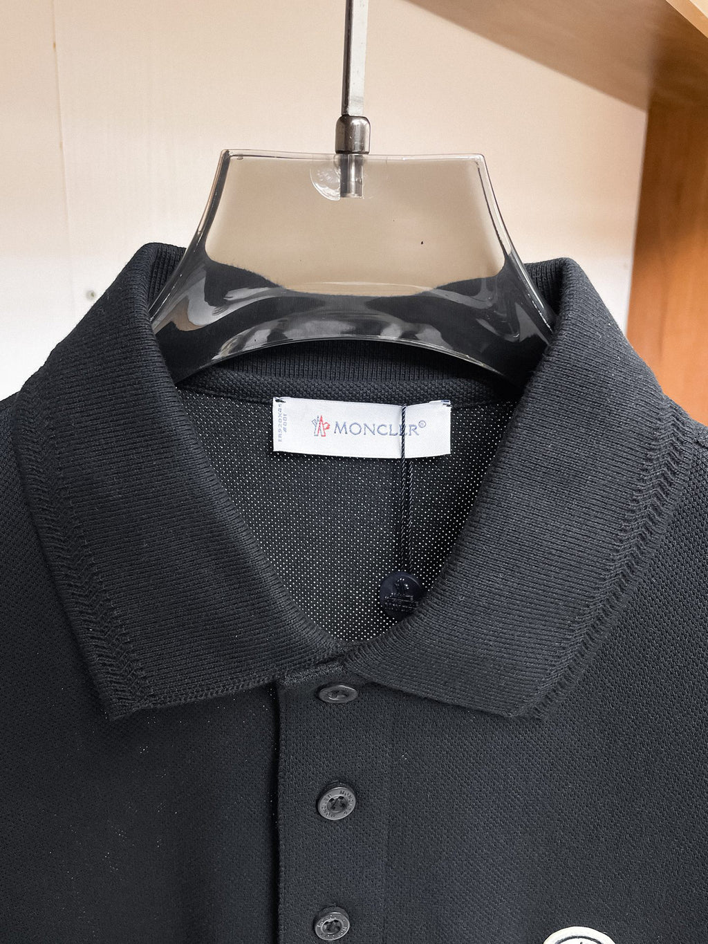 Moncler Logo‑Patch Short‑Sleeve Polo Shirt (Black)