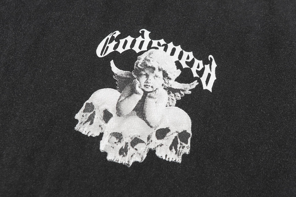 Godspeed Fallen Angel Skull Vintage Graphic Tee