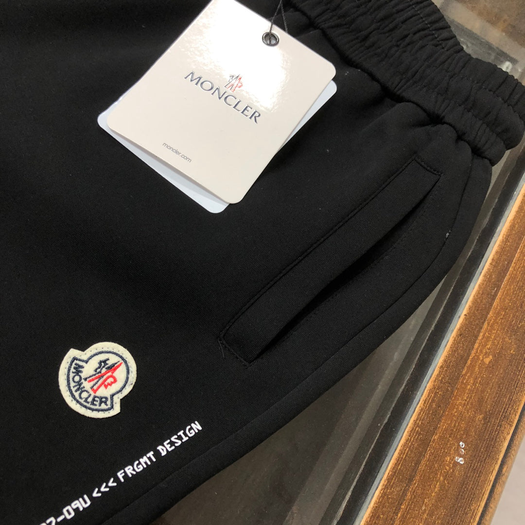 Moncler All-Black Badge Knit Shorts