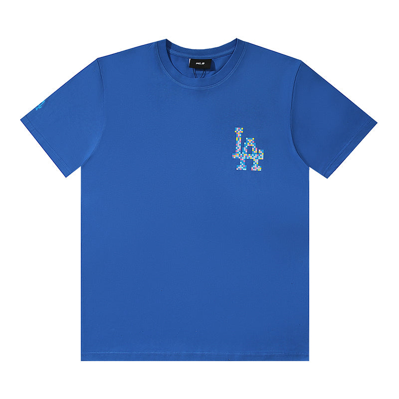 MLB Color‑Pixel Chest Logo Cotton Short‑Sleeve T‑Shirt