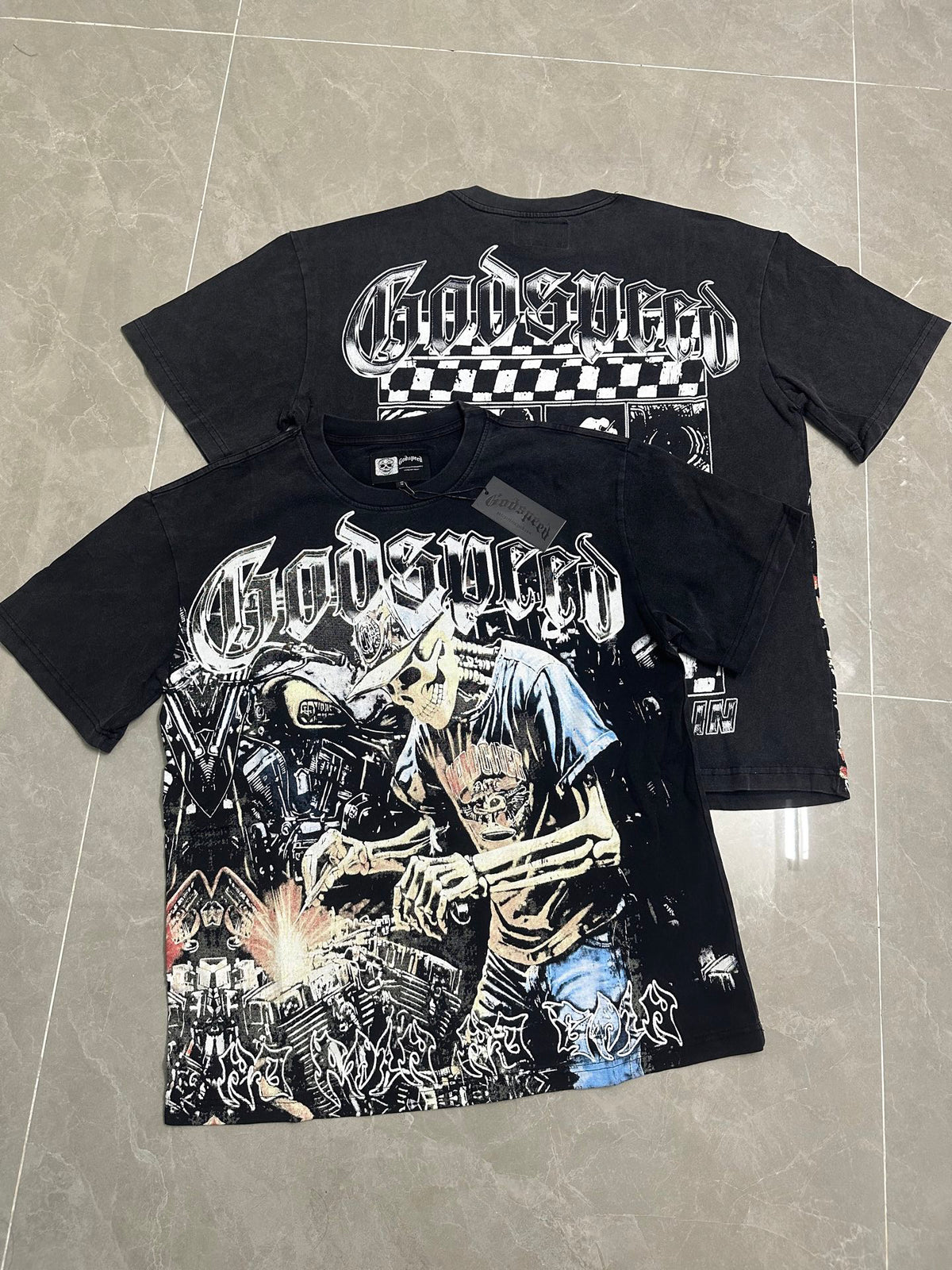 Godspeed Welder Skeleton Mechanic Short Sleeve Tee (Black)