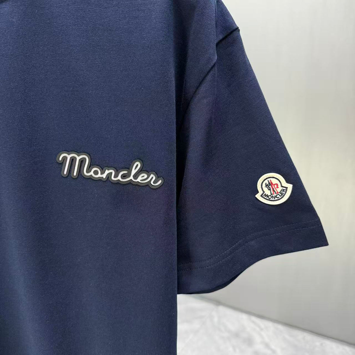 Moncler Script Logo T-Shirt Navy