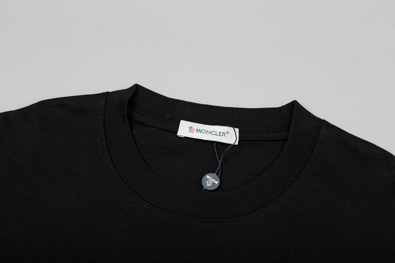 Moncler Watercolor Graffiti Logo Graphic Tee Black