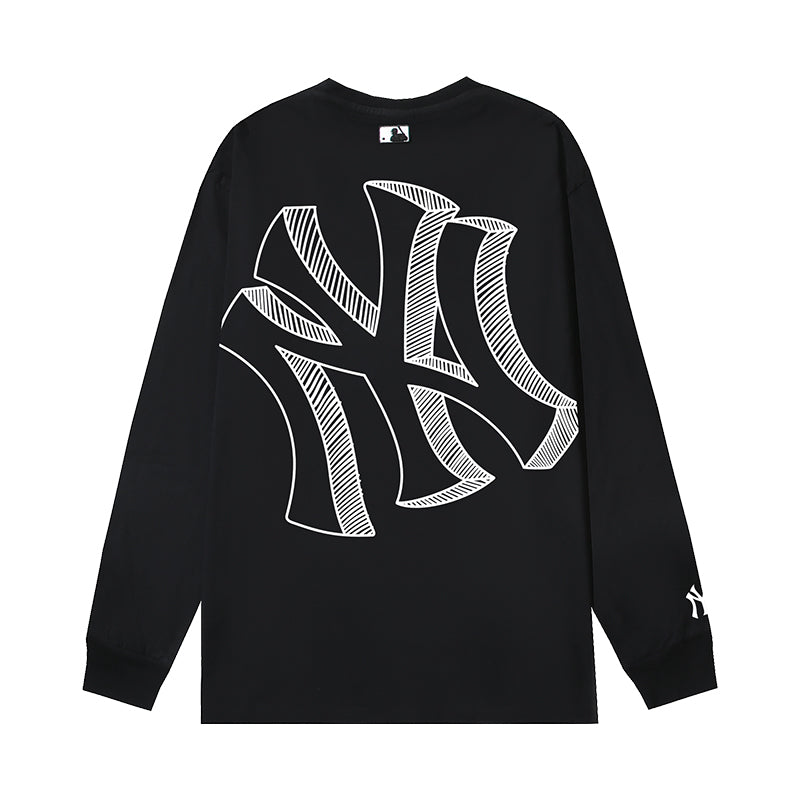 NY Mets Sketch Fill Long Sleeve T-Shirt