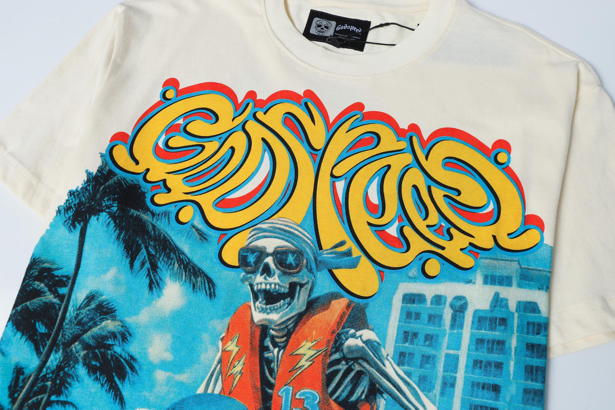 Godspeed Jet Ski Skeleton Vintage Graphic Tee