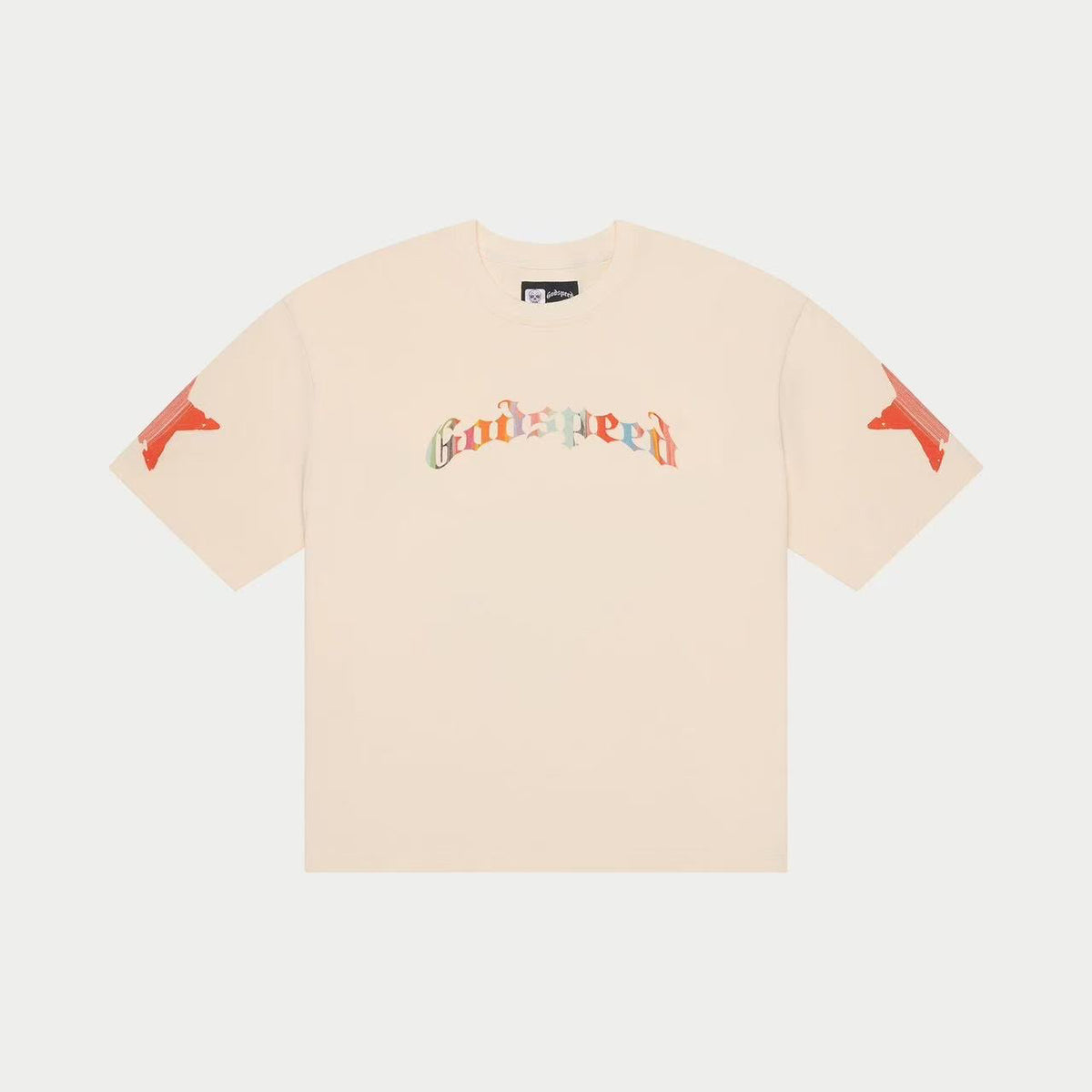 Godspeed Watercolor Skeleton Cowboy Back‑Print Vintage Graphic Tee (Cream)