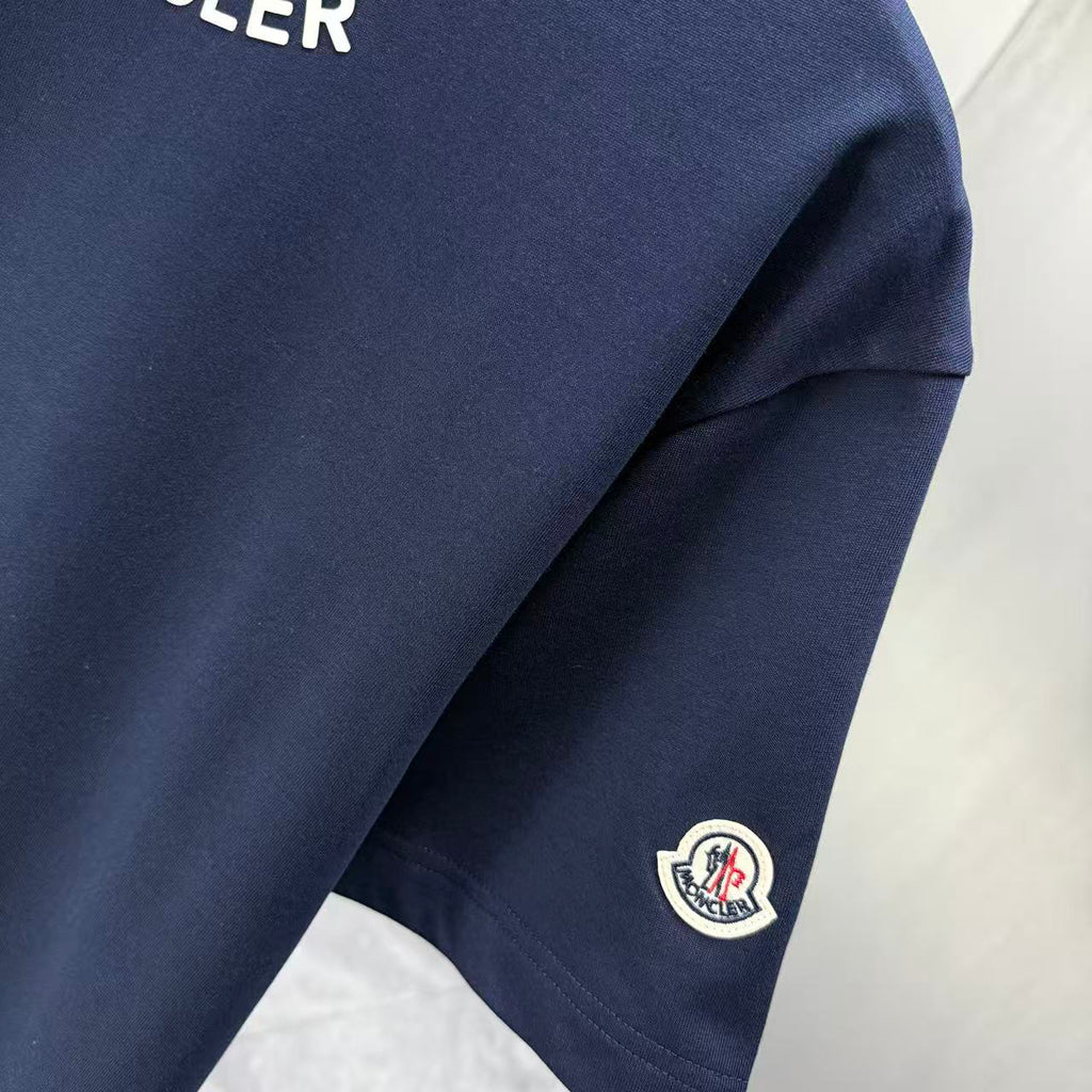 Moncler Lettering Logo T-Shirt Navy